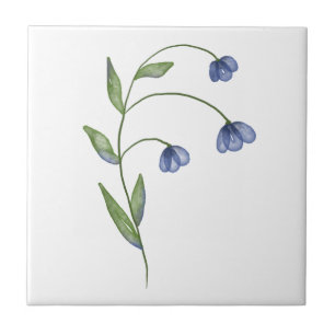 Azulejo flor azul simple