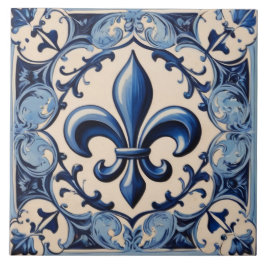 Azulejo Flor azul vintage de Lis