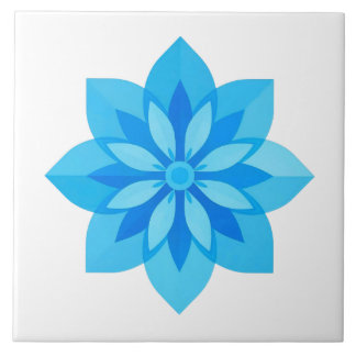 Azulejo Flor azul y blanca moderna
