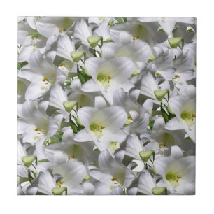 Azulejo Flor blanca de mosaico cerámico