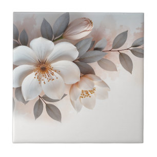 Azulejo Flor de 3D Blush Blanco