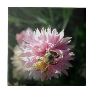 Azulejo Flor de abeja y rosa