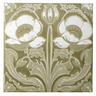Azulejo Flor de adormidera de Tan Olivo Deco Nuevo Arte Po