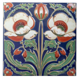 Azulejo Flor de amapola Art Decó Nouveau Art Nouveau Europ