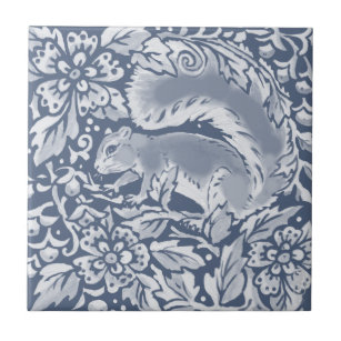 Azulejo Flor de animales salvajes de bosque azul 