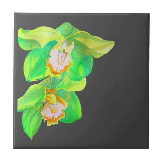 Azulejo Flor de arte pop orquídea moderna (Frente)
