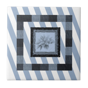 Azulejo Flor de banda azul de mosaico cerámico