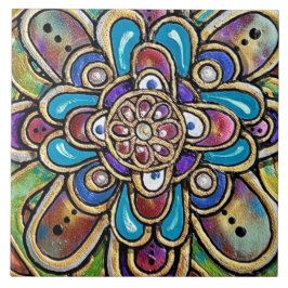 Azulejo Flor de campo artístico