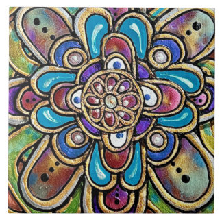 Azulejo Flor de campo artístico