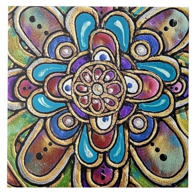 Azulejo Flor de campo artístico (Frente)