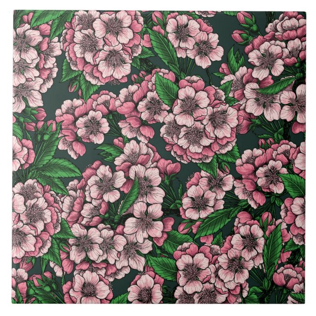 Azulejo Flor de cerezo 2 (Frente)