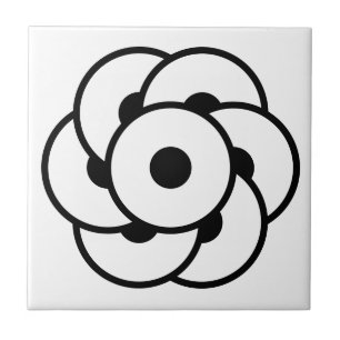 Azulejo Flor de círculo de cultivo - Arte cósmico geométri