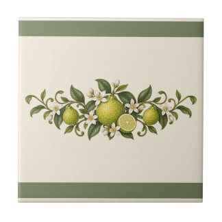 Azulejo Flor de cítrico Bergamota Friso de Color Personali