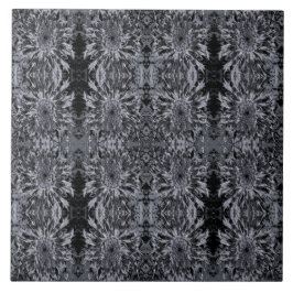Azulejo Flor de Dahlia negra y gris