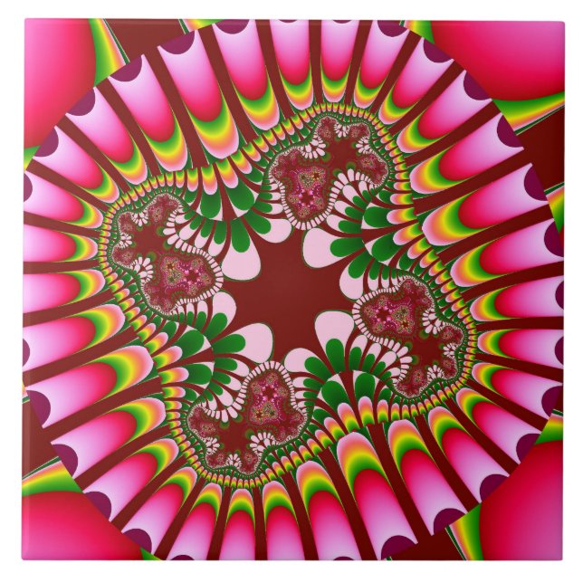 Azulejo Flor de fresa Rosa (Frente)