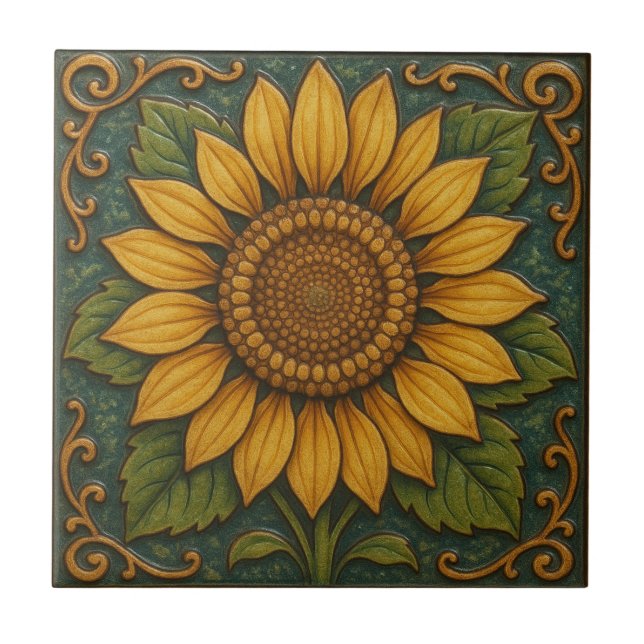 Azulejo Flor de girasol (Frente)