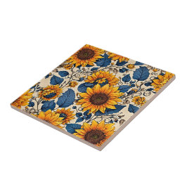 Azulejo Flor de girasol radiante: Infunde tu espacio