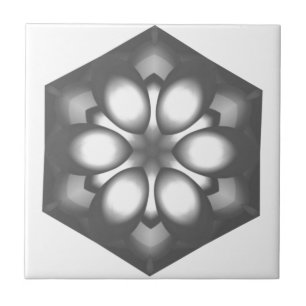 Azulejo Flor de hexágono gris