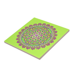 Azulejo Flor de la Vida - Adornos de Flor Antigua 2