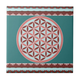 Azulejo "Flor de la Vida – Armonía Pastel y Terrosa"