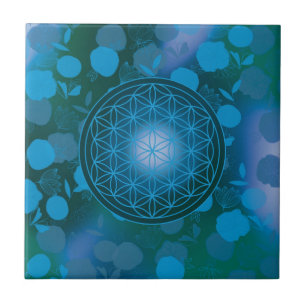 Azulejo flor de la vida, chakra, zen, geometría sagrada