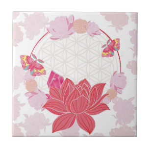 Azulejo Flor de la Vida con Loto