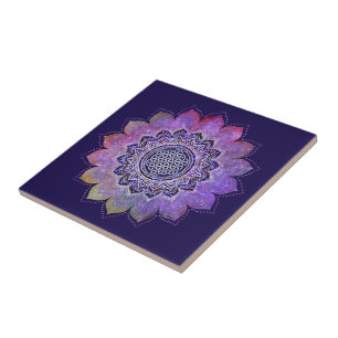 Azulejo Flor de la Vida - Estilo Vintage Galaxia Espacio 1