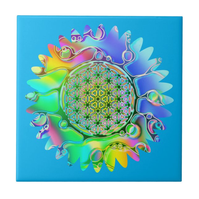 Azulejo Flor de la Vida - Flor Geométrica 5 (Frente)