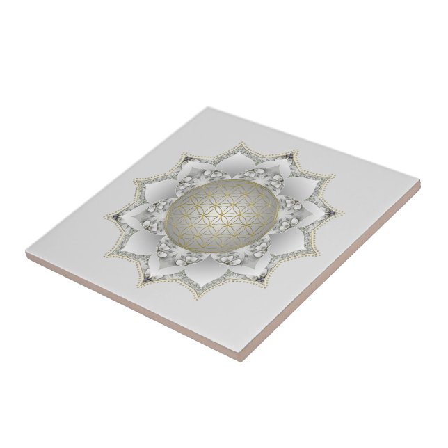Azulejo Flor de la Vida - Mandala de Flores 1 (Lado)