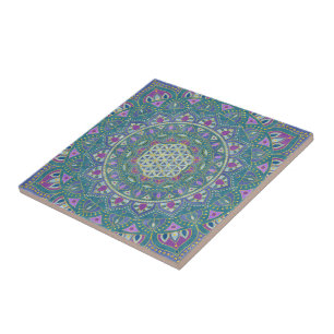 Azulejo Flor de la Vida - Mandala Estilo India 1