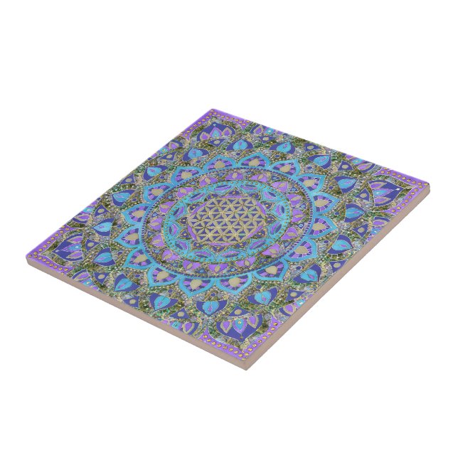 Azulejo Flor de la Vida - Mandala Estilo India 2 (Lado)