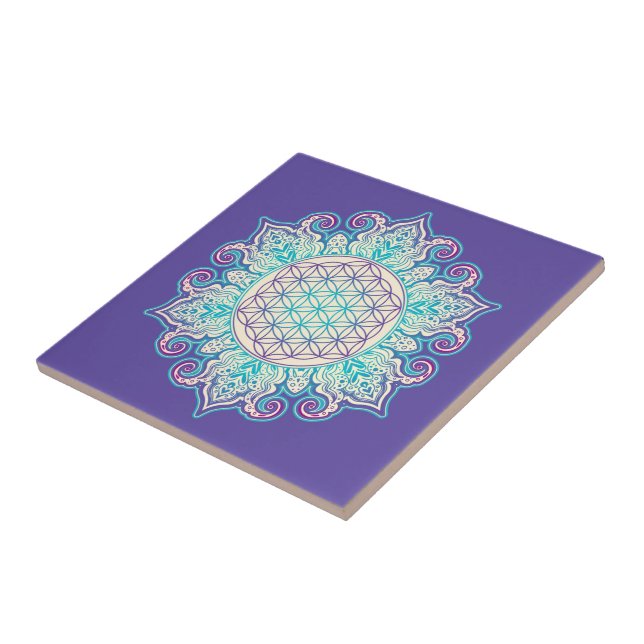 Azulejo Flor de la Vida - Mandala Hindú 2 (Lado)