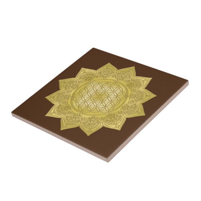Azulejo Flor de la Vida - Mandala Indio 4 (Lado)