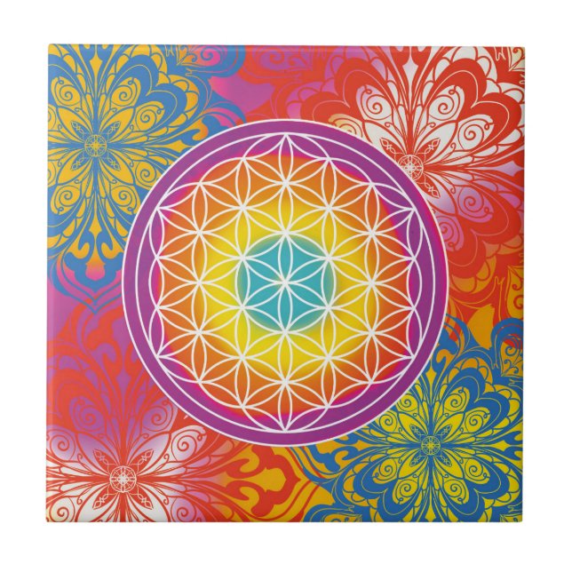 Azulejo Flor de la vida mandala zen (Frente)