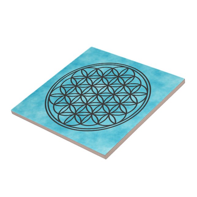 Azulejo FLOR DE LA VIDA - Símbolo de Geometría Sagrada con (Lado)