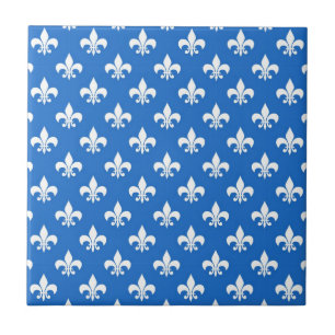 Azulejo Flor de lis en azul