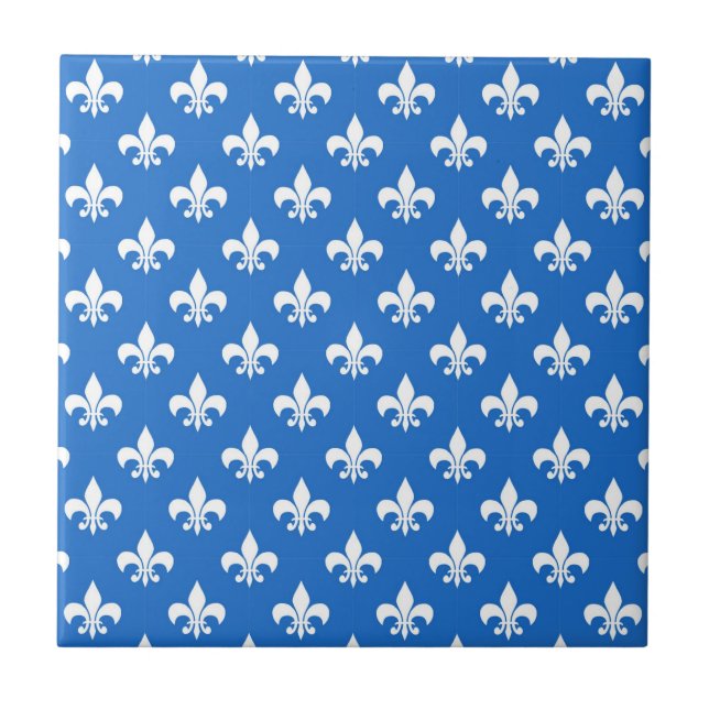Azulejo Flor de lis en azul (Frente)