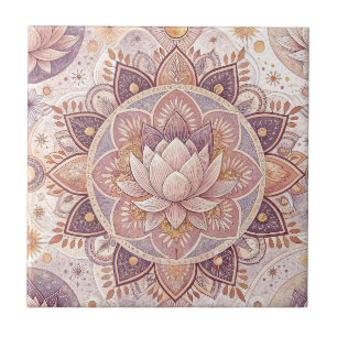 Azulejo Flor de Loto Espiritual - Patrón de Mandala Floral
