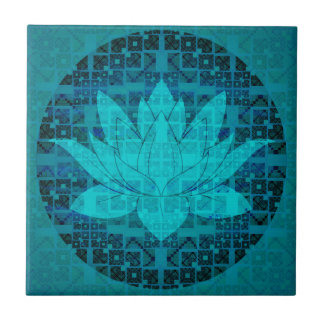 Azulejo Flor de Lotus azul