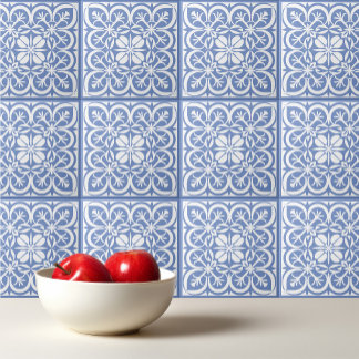 Azulejo Flor de maíz Azul Patrón portugués Mediterráneo