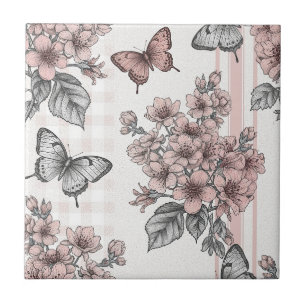 Azulejo Flor de Mariposa Elegante (1)