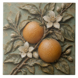 Azulejo Flor de Naranja Rústica Relieve Falso Citrus