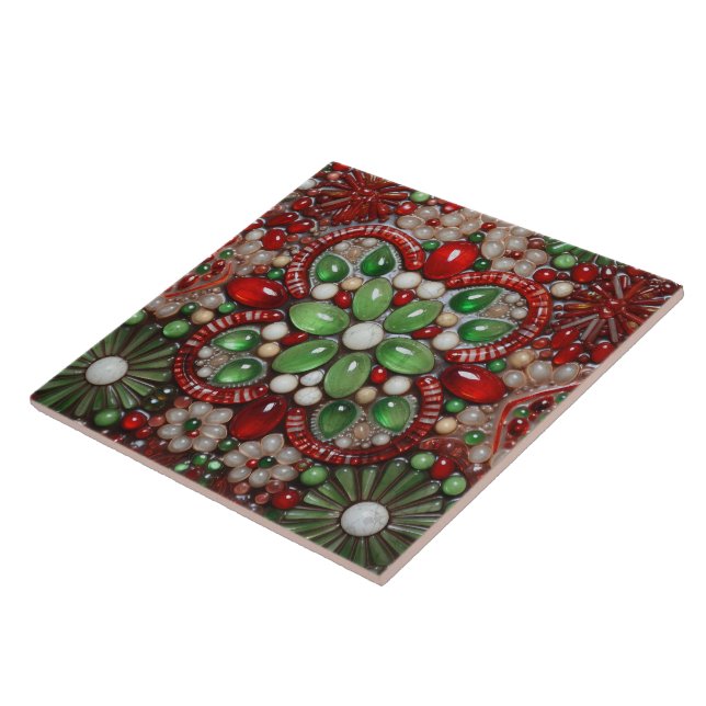 Azulejo Flor De navidad De Terracota Española De Piedra 1 (Lado)