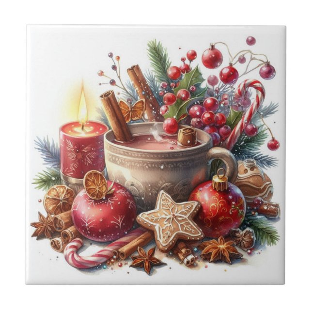 Azulejo Flor de Navidades silvestres (Frente)