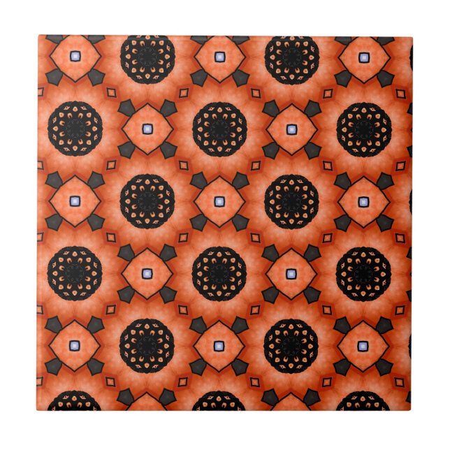 Azulejo Flor de Otoño Naranja (Frente)
