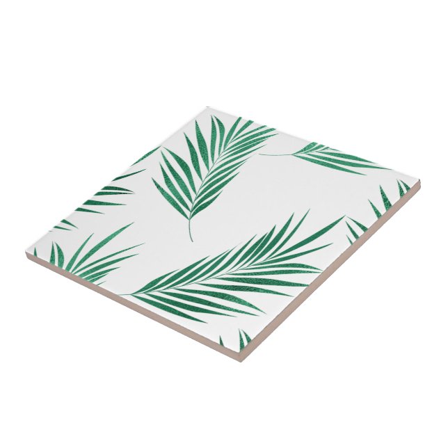 Azulejo  Flor de palmera verde   (Lado)
