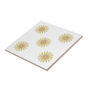 Azulejo Flor de planta bonita con pétalos curvos de tono t