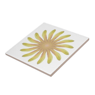 Azulejo Flor de planta bonita con pétalos curvos de tonos