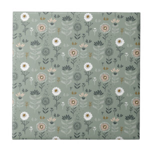 Azulejo Flor de Selva Verde Sabrosa