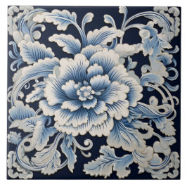 Azulejo Flor de tinta azul tradicional de China Art. 13